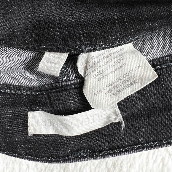 Eileen Fisher Black Jeans Organic Cotton Mid Rise Full Length Straight Leg 4 - Picture 9 of 11